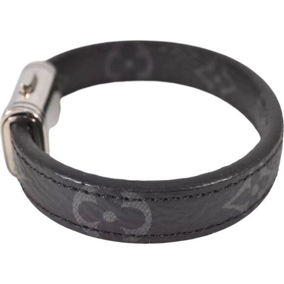 633356AO (S6) Louis Vuitton Bracelet Clip It Black Monogram Eclipse - Picture 5 of 12